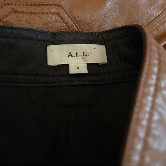 A. L.C. Faux Leather Alden Skirt Size 0 - Picture 3 of 4